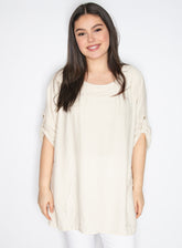Bluse med sød facon - Brystmål 124cm - Viskose